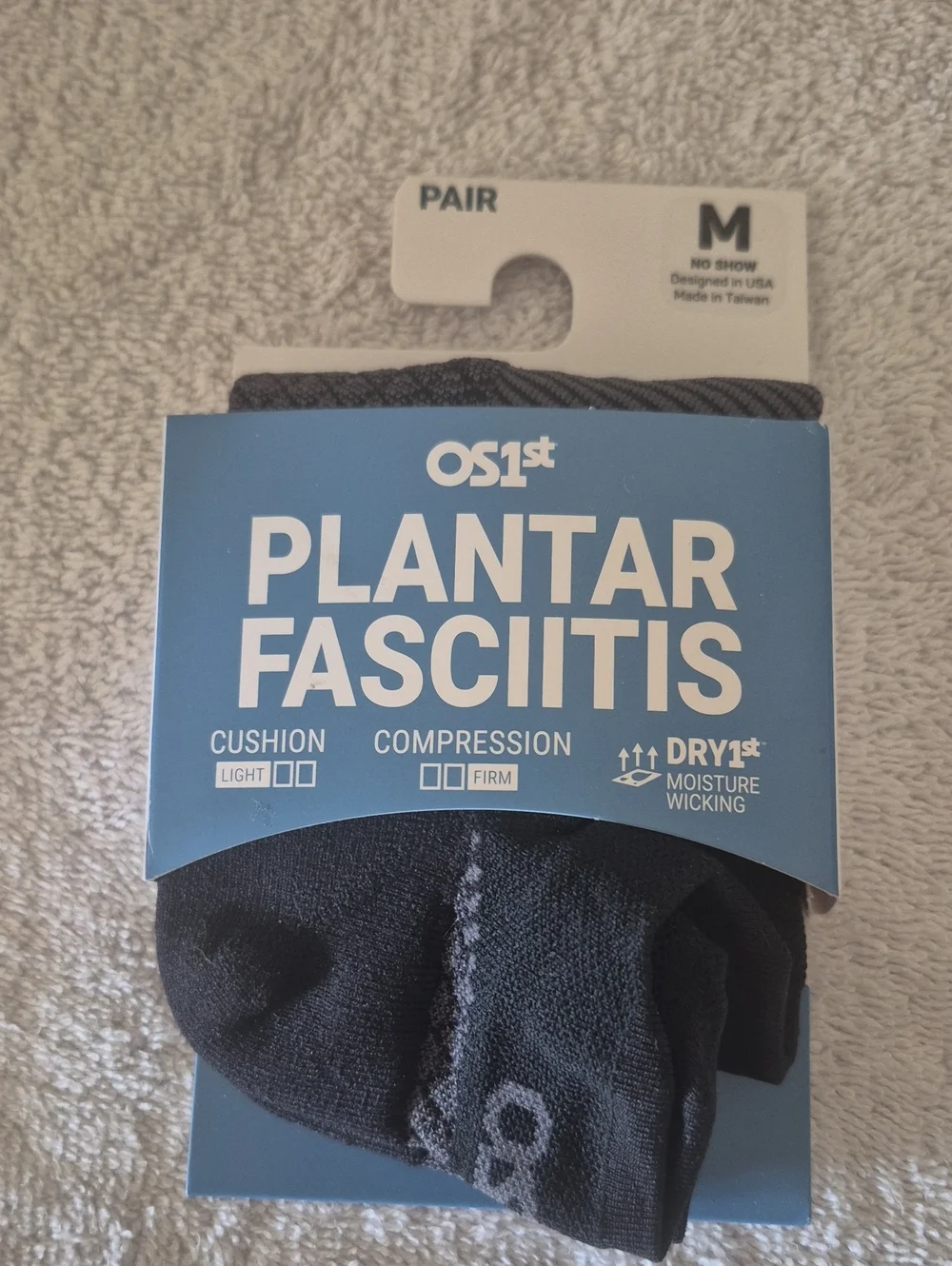 Plantar Fasciitis No-Show Socks - Black